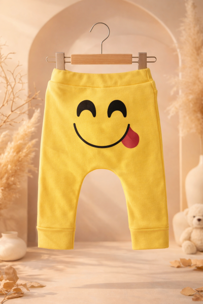Cantaz Pantaloni pentru Bebeluși 3–12 Luni, cu Imprimeu Emoji A10