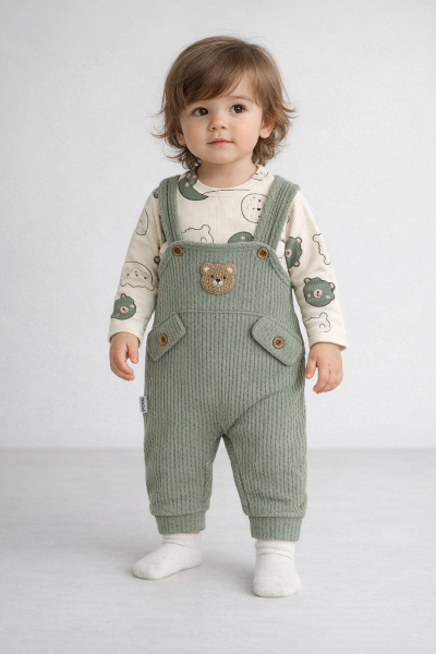 Nafitto Salopetă pentru Bebeluși 3–6–9 Luni, cu Model Ursuleț A28