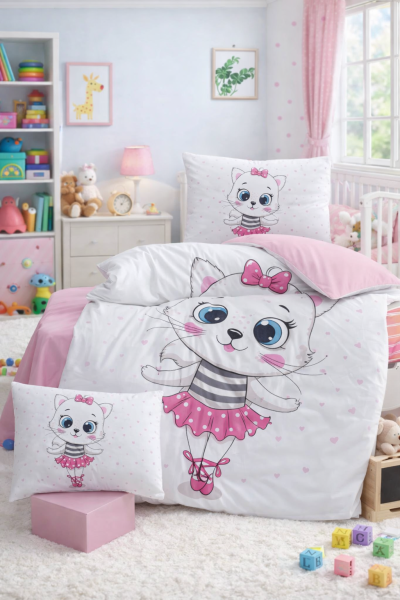 GOLDEN Set lenjerie de pat 100×150 cm cu imprimeu, în cutie A68