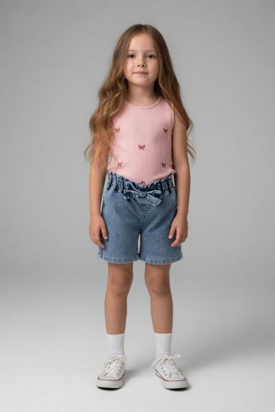 PAMPALKIDS Set copii 6–9 ani 2 piese cu pantaloni scurți din denim A41