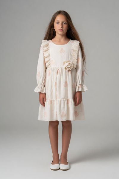 TIVIDOKIDS Rochie fete 6–12 ani cu imprimeu trandafiri A85