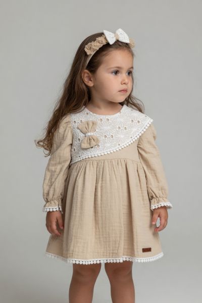 Rochie Amante cu guler din dantelă 6-24 luni A47