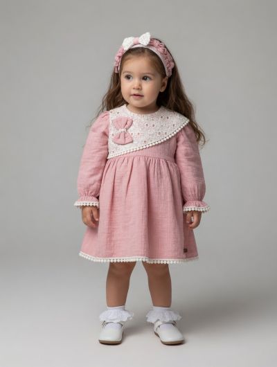 Rochie Amante cu guler din dantelă 6-24 luni A47