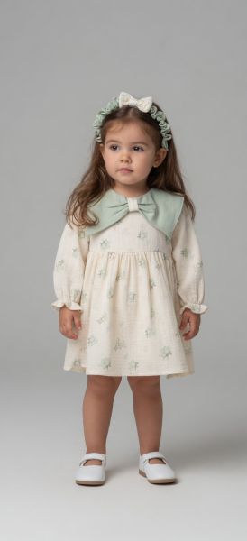 Rochie Amante 6-24 luni cu fundă la guler A47