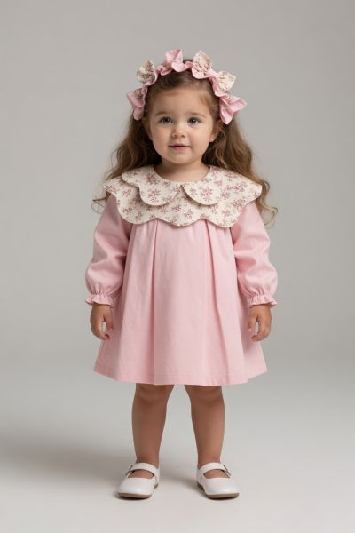 Rochie Amante 6-24 luni cu fundă la guler A47