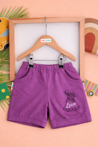 SALCAN KIDS Șort fete 5–8 ani cu imprimeu balerină A12