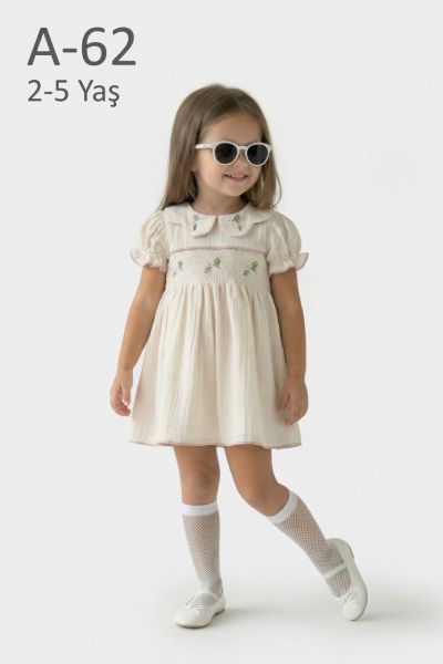 AMANTE Rochie 2–5 ani cu talie brodată