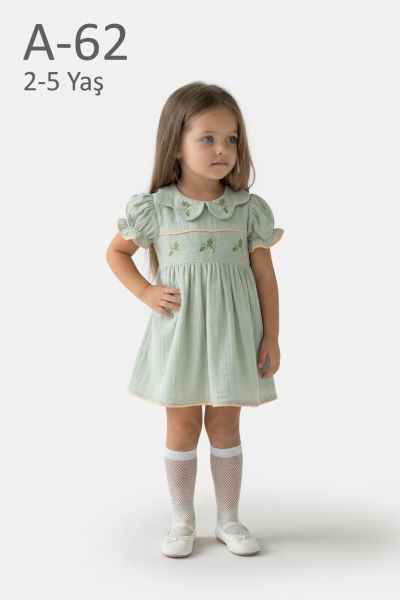 AMANTE Rochie 2–5 ani cu talie brodată