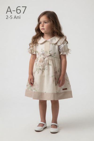 AMANTE Rochie 2–5 ani guler bebe cu fundiță