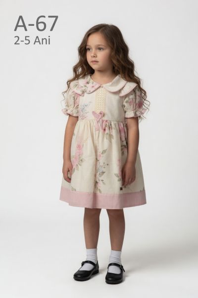 AMANTE Rochie 2–5 ani guler bebe cu fundiță