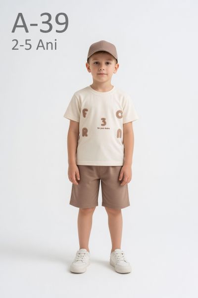 DONINO Set copii 2–5 ani cu șapcă și imprimeu „Bomlo”