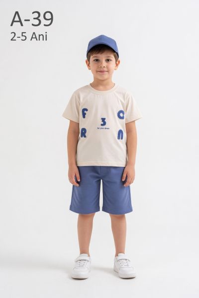 DONINO Set copii 2–5 ani cu șapcă și imprimeu „Bomlo”