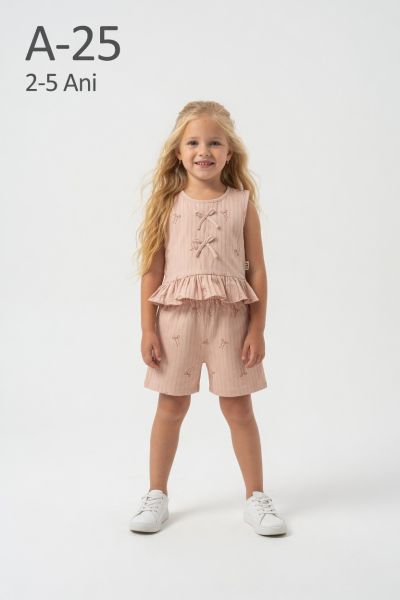 FEELY HUNNY Set fete 2–5 ani cu dungi și fundiță