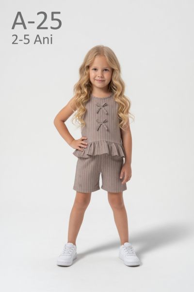 FEELY HUNNY Set fete 2–5 ani cu dungi și fundiță