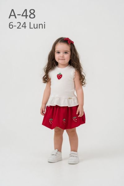 PAMPALKIDS Set bebeluși 6–24 luni cu imprimeu căpșuni