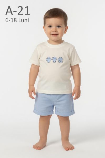 AYYILDIZ Set bebeluși 6–18 luni de vară cu șort și imprimeu cactus