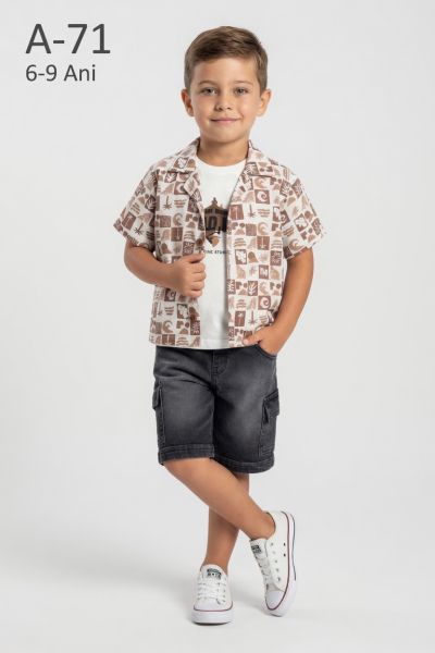 WISION Set copii 6–9 ani 3 piese cu cămașă