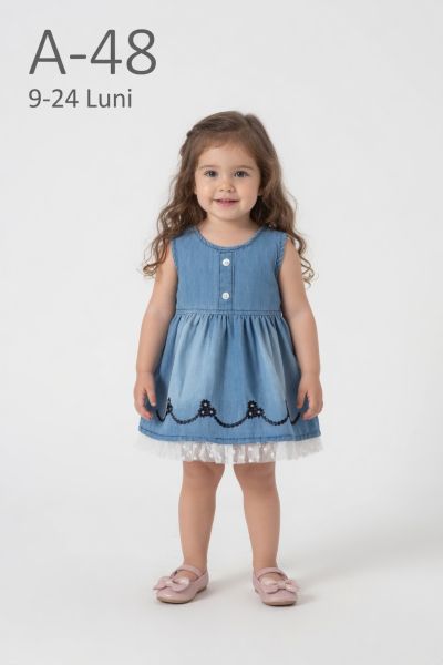 ORYEDA Rochie denim fete 9–24 luni cu pantofiori
