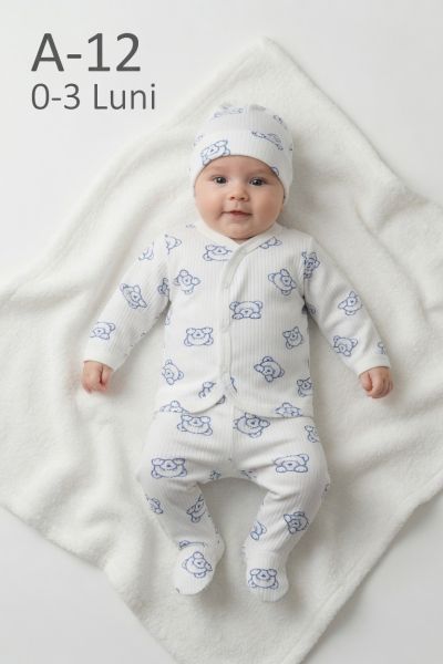 ÖZLEV Set zıbın bebe 0–3 luni cu imprimeu cățeluș simpatic
