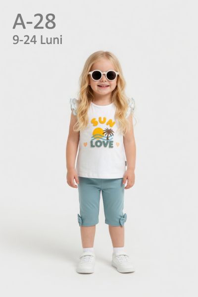 MINICE Set bebeluși 9–24 luni de vară cu imprimeu „Sun-Love”