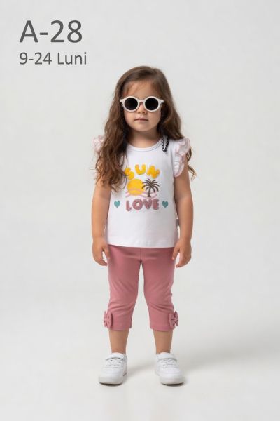 MINICE Set bebeluși 9–24 luni de vară cu imprimeu „Sun-Love”