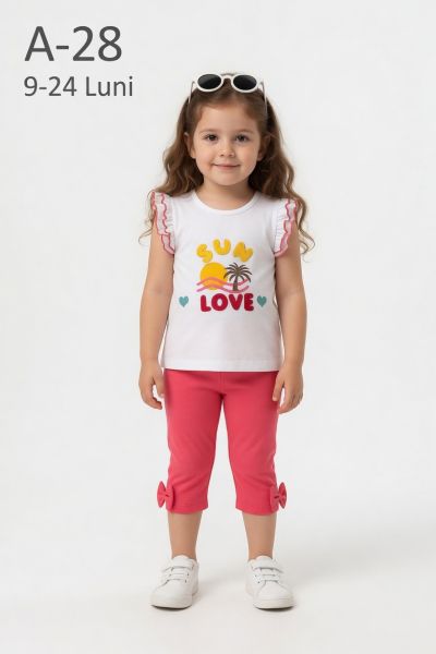 MINICE Set bebeluși 9–24 luni de vară cu imprimeu „Sun-Love”
