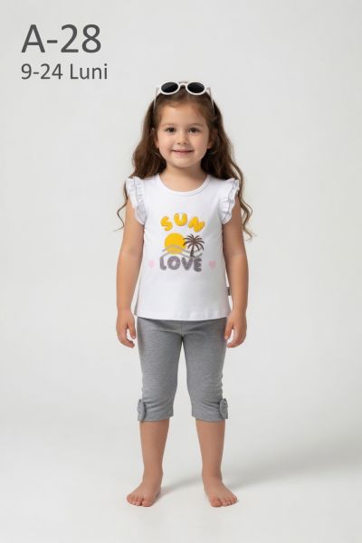 MINICE Set bebeluși 9–24 luni de vară cu imprimeu „Sun-Love”