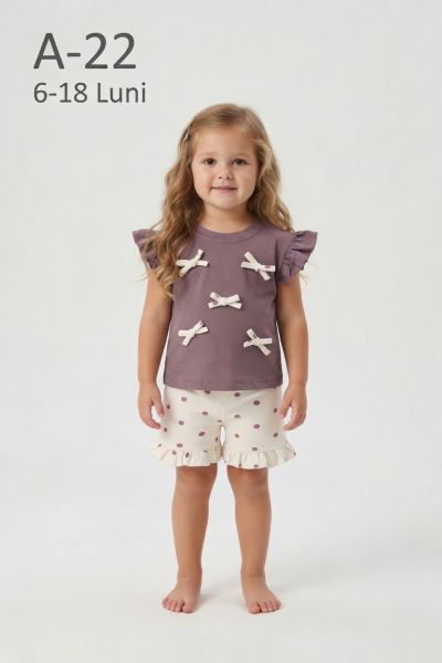 MY BELLA Set bebeluși 6–18 luni cu fundă decorativă