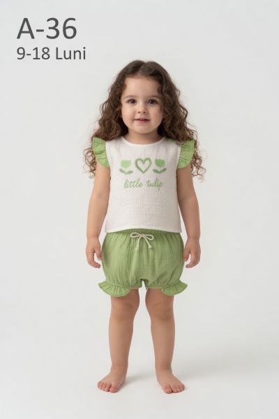 BEBLY KIDS Set bebeluși 9–18 luni cu imprimeu lalele