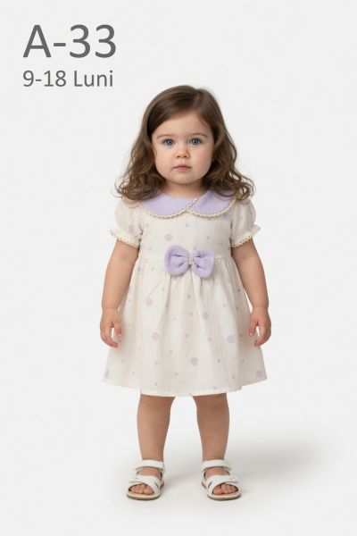 BEBLY KIDS Rochie 9–18 luni cu buline și fundiță