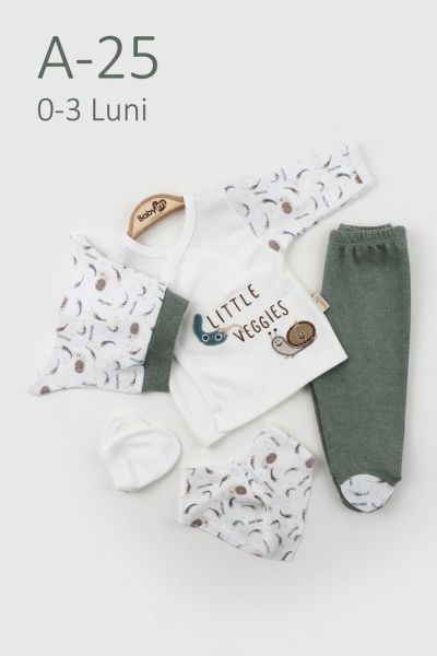 SET DE 5 PIESE ZIBIN BABYİM 0/3 LUNI LITTLE VEGGIES