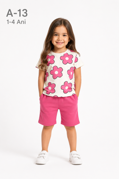 CLOWNKIDS Set copii 1–4 ani cu imprimeu margarete