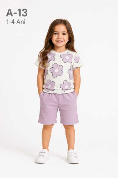 CLOWNKIDS Set copii 1–4 ani cu imprimeu margarete