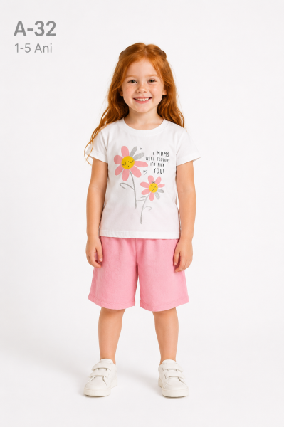 CLOWNKIDS Set copii 1–5 ani 2 piese cu imprimeu floral
