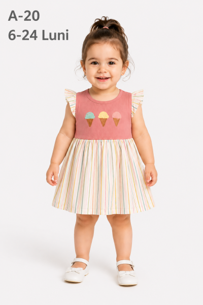 Rochie pentru fetiță Bip Baby 6-9-12-18-24 luni înghețată 