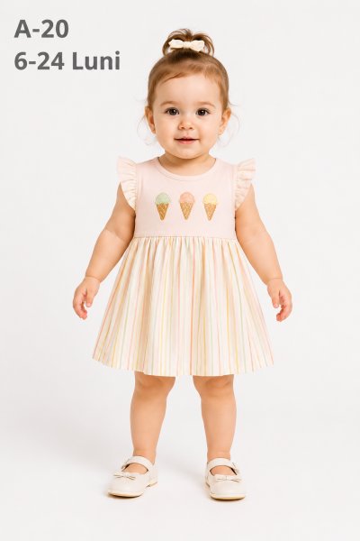 Rochie pentru fetiță Bip Baby 6-9-12-18-24 luni înghețată 