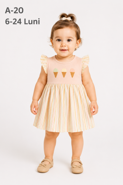 Rochie pentru fetiță Bip Baby 6-9-12-18-24 luni înghețată 