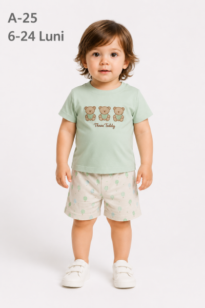 Set fetiță Bip Baby 6-24 luni, model trei urși 