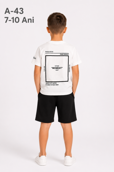 RUHATKIDS Set copii 7–10 ani 2 piese din bumbac cu imprimeu „Moment”