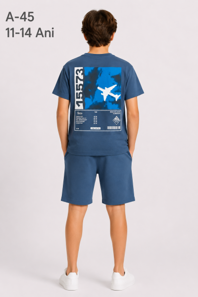 RUHATKIDS Set copii 11–14 ani 2 piese din bumbac cu imprimeu avion