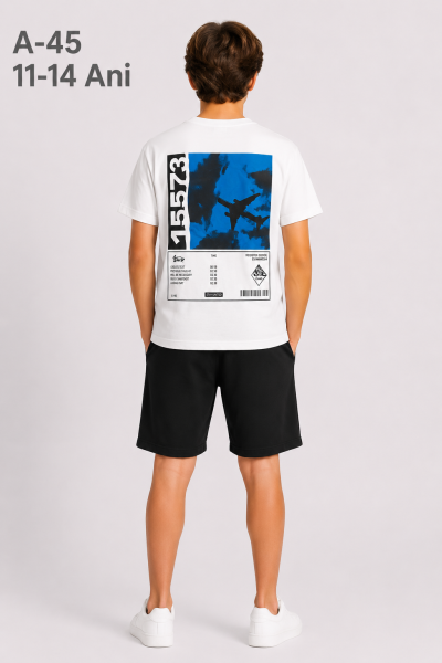 RUHATKIDS Set copii 11–14 ani 2 piese din bumbac cu imprimeu avion