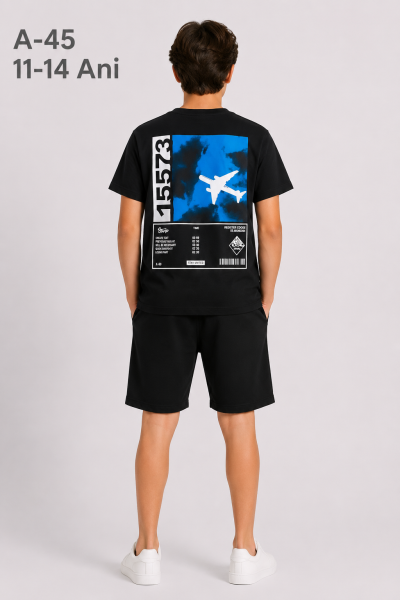 RUHATKIDS Set copii 11–14 ani 2 piese din bumbac cu imprimeu avion