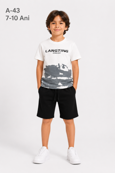 RUHATKIDS Set copii 7–10 ani 2 piese din bumbac cu imprimeu „Langting”