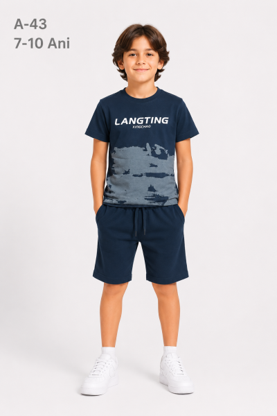 RUHATKIDS Set copii 7–10 ani 2 piese din bumbac cu imprimeu „Langting”