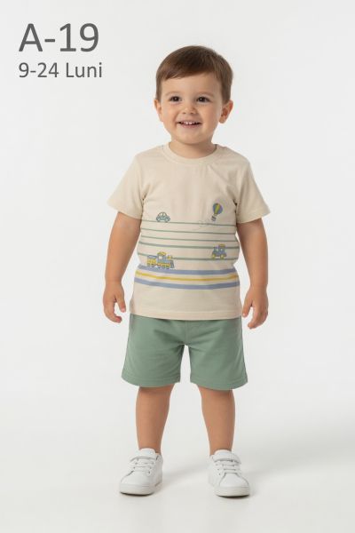 PAFFUTOKIDS Set bebeluși 9–24 luni cu imprimeu trenuleț