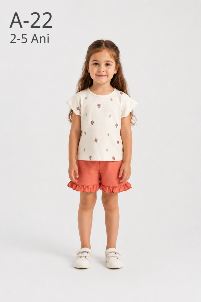 FEELY HUNNY Set fete 2–5 ani cu imprimeu floral